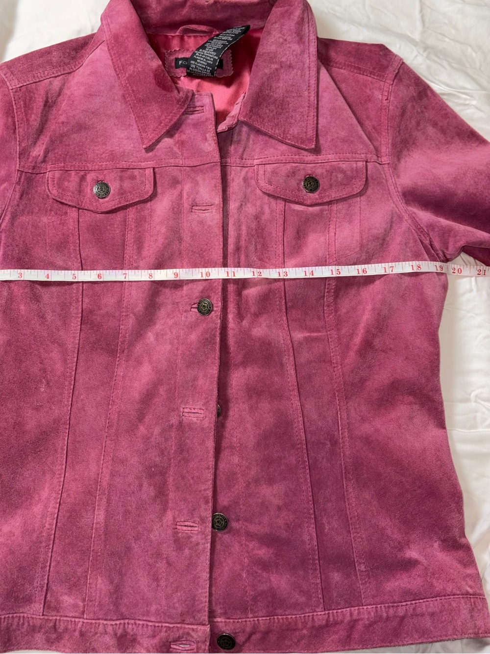 For Joseph Women’s Suede Button-Front Collared Jacket in Pink sz M - Picture 9 of 11